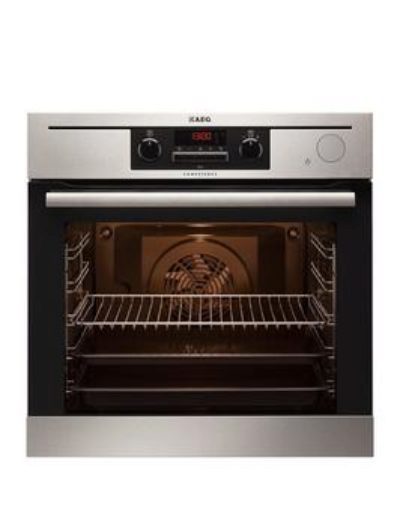 Aeg Bp501432Wm Built In Electric Single Oven With Steam Function - Stainless Steel